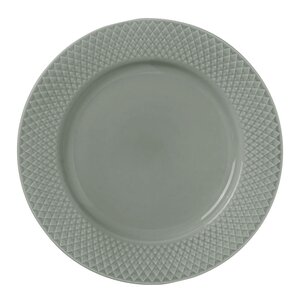 Lyngby Porcelæn Rhombe Earth tallerken 27 cm moss