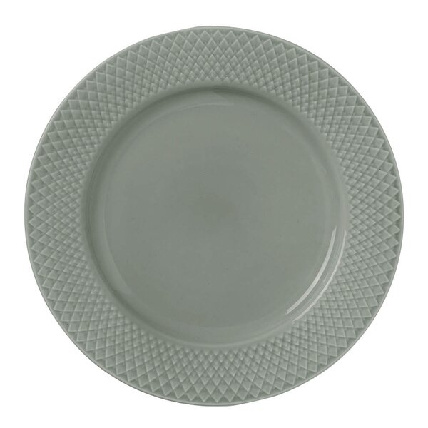 Lyngby Porcelæn - Rhombe Earth tallerken 27 cm moss