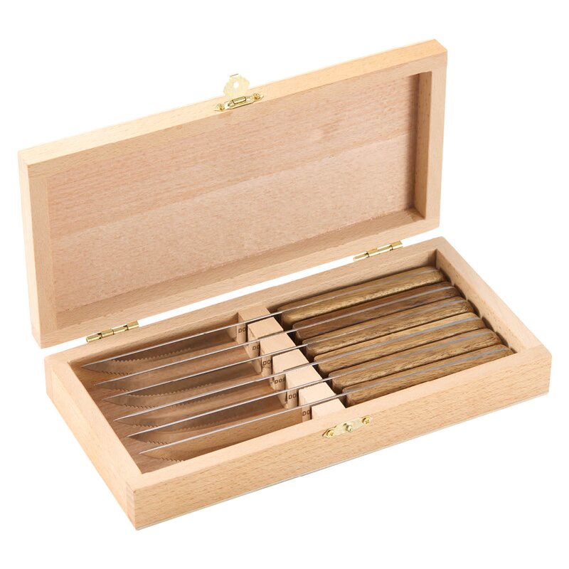 Dorre BBQ biffkniv 22,5 cm 6 stk stål/akasie