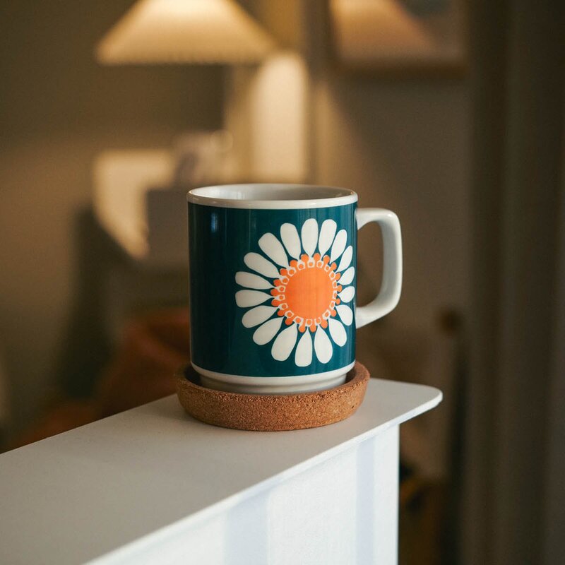 Figgjo Daisy krus 30 cl hvit/blå/oransje