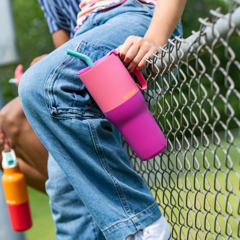 Klean Kanteen Rise Tumbler 77 cl med sugerørslokk Pink Lemonade Kaleidoscope