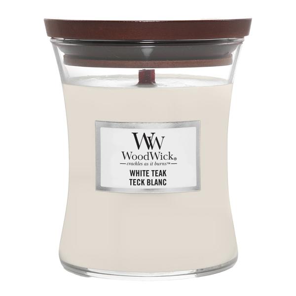 WoodWick – Hourglass duftlys medium white teak