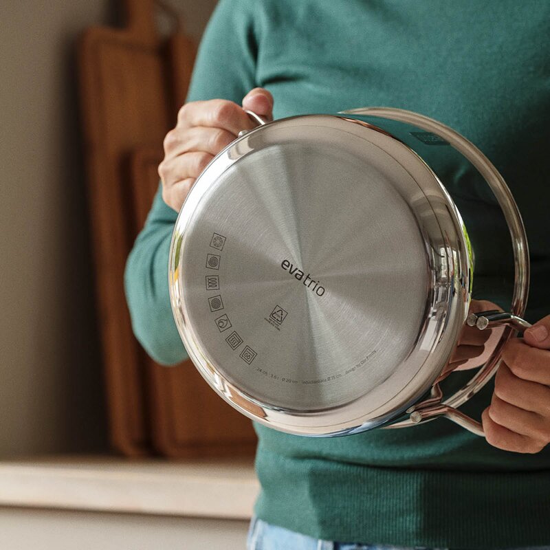 Eva Trio Stainless Steel grytesett 3 deler keramisk Slip-Let® belegg