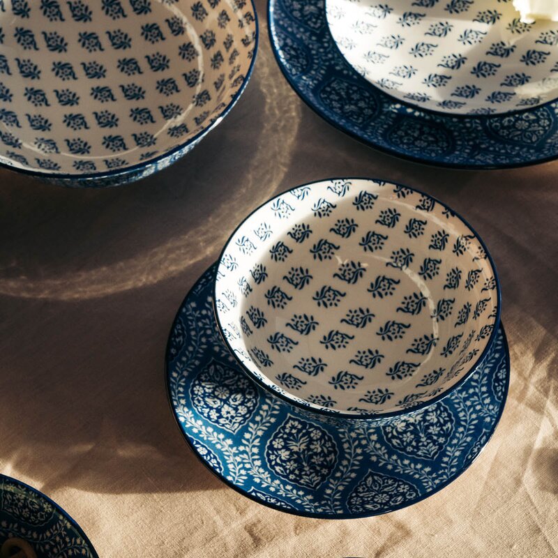 Stiernholm Sakura skål 15,5 cm hvit/blå