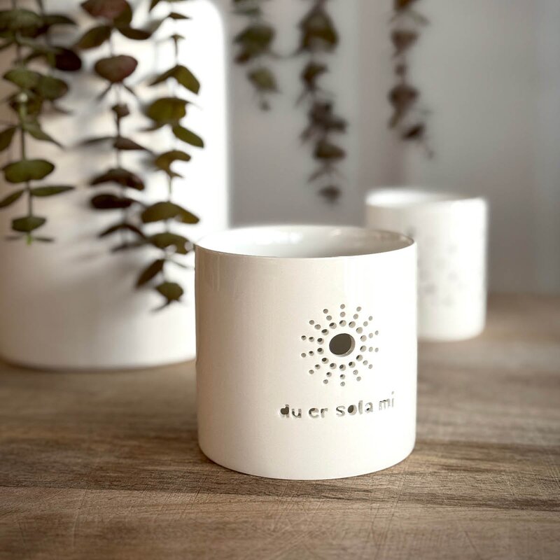 Sögne Home Telysholder Du er sola mi 8,5x8 cm medium hvit