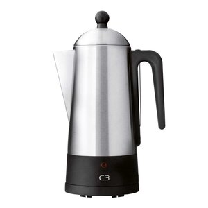 C3 Perkolator design 6 kopper 27 cm børstet rustfritt stål