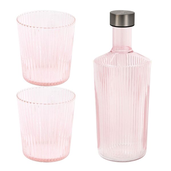 Paveau Ribbed Elegance gaveeske Pink 3 deler rosa