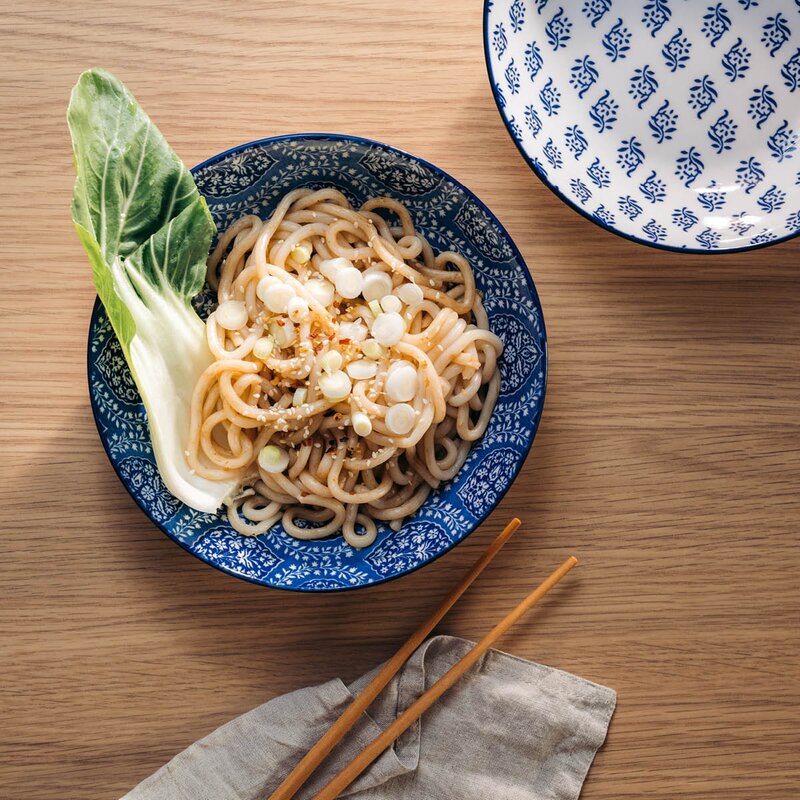 Stiernholm Sakura dyp tallerken 20 cm hvit/blå