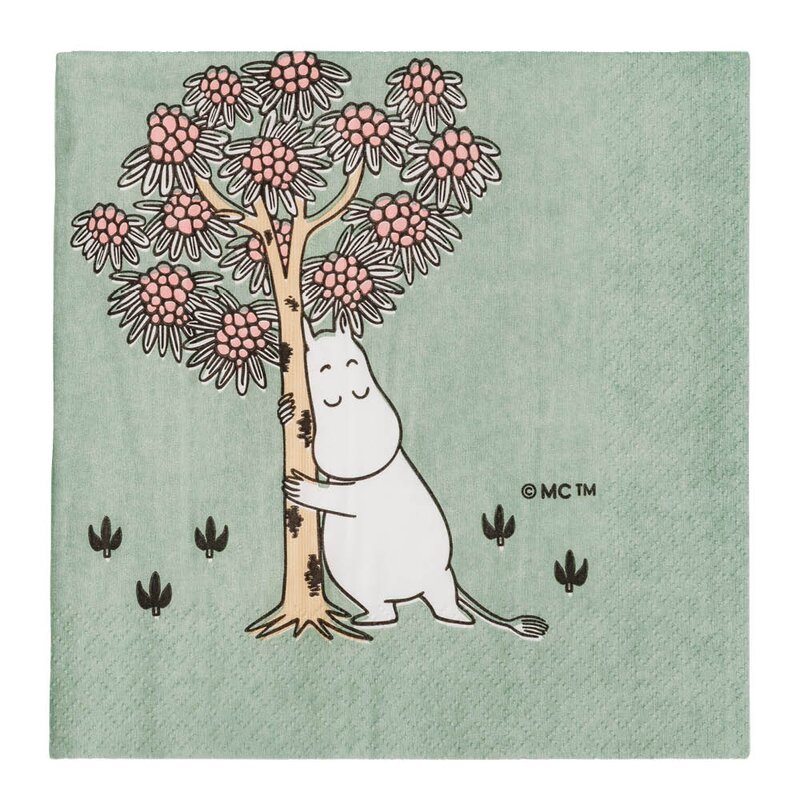 MoominArabia Mummi serviett 33x33 cm 20 stk Omtanke grønn