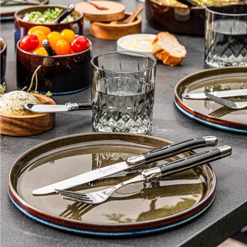 Laguiole Style de Vie Premium Line Treasure bestikksett 24 deler svart/stål