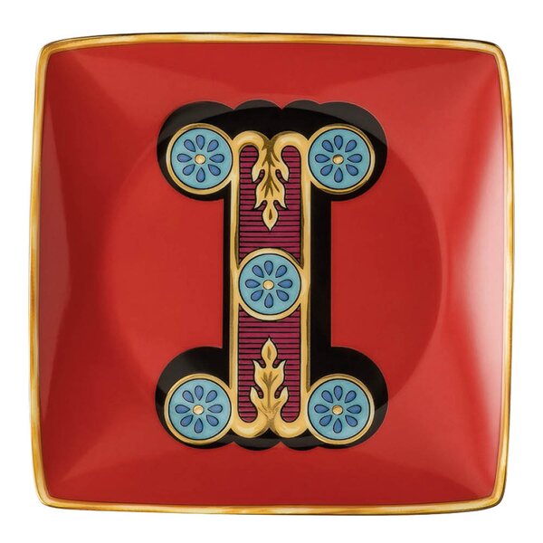 Versace Alphabet skål 12 cm kvadratisk I