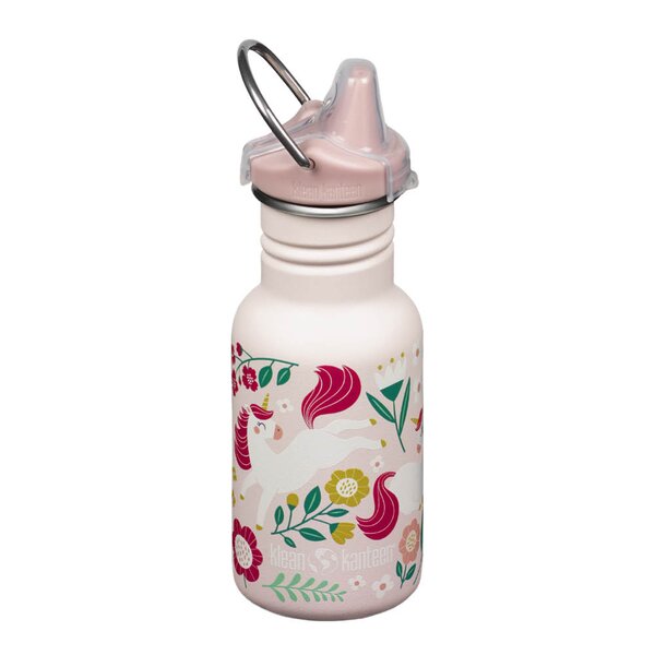 Klean Kanteen Kid Classic Narrow flaske 0,35L med tutelokk Leaping Unicorns