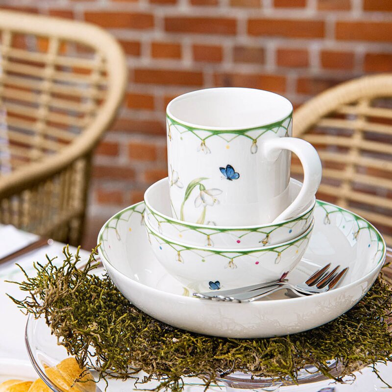 Villeroy & Boch Colourful Spring skål 13,8 cm hvit/grønn