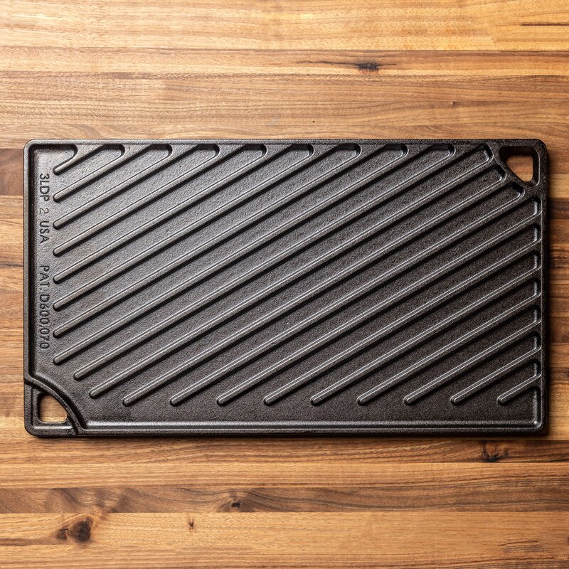 Lodge Cast Iron Classic Collection tosidig støpejernsplate 24x43 cm