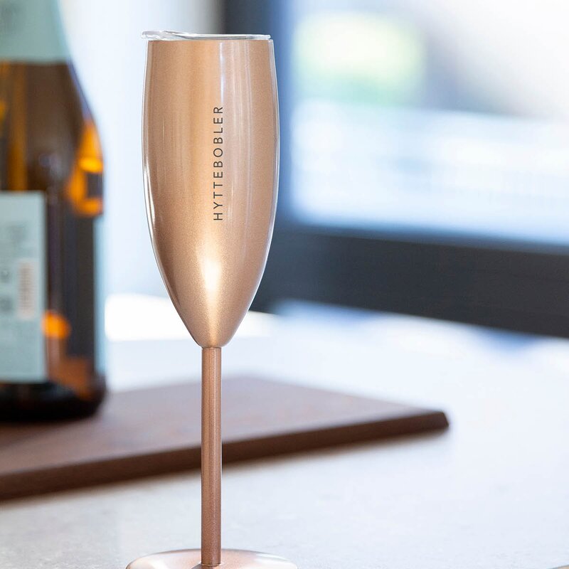 Pictureit Termo champagneglass LYKKEBOBLER 12 cl roségull