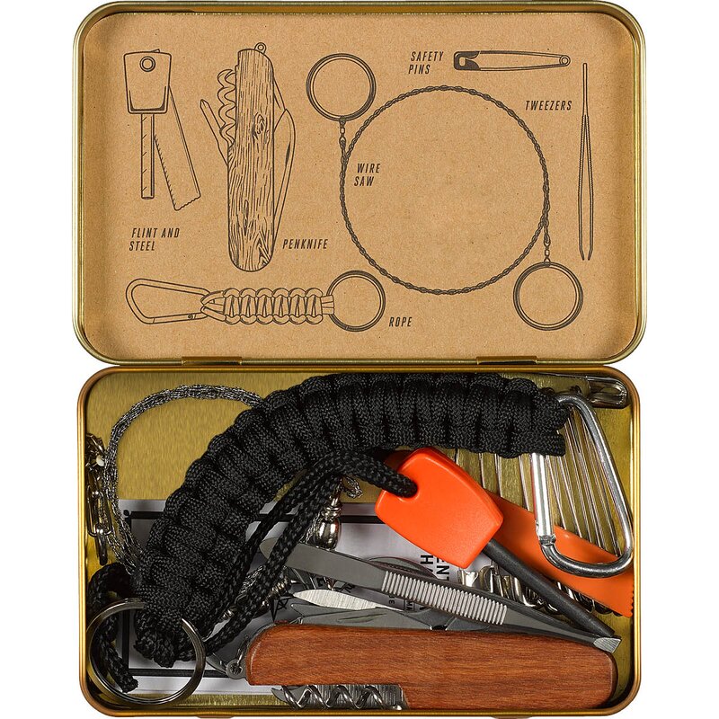 Gentlemen-s Hardware Overlevelsekit i boks oransje