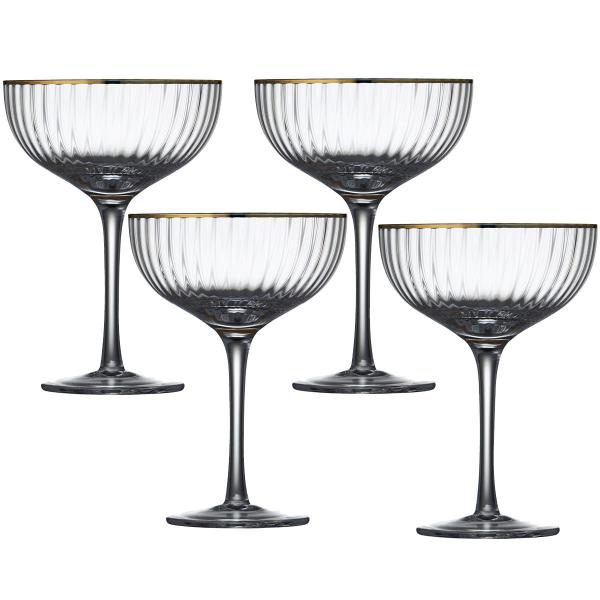 Lyngby Glas Palermo cocktailglass 31,5 cl 4 stk gold