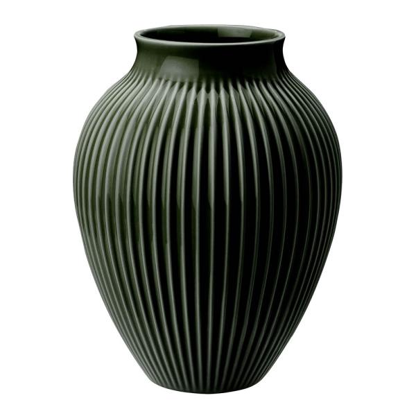 Knabstrup Keramik – Ripple vase 20 cm dark green