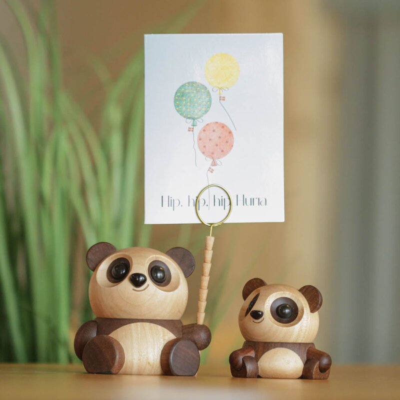 FableWood Chi Chi panda trefigur 8 cm valnøtt/lønn