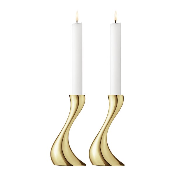 Georg Jensen – Cobra lysestake 16 cm 2 stk gull