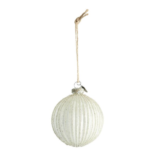 Lene Bjerre Norille julekule 9x8 cm benhvit