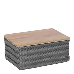 Handed By Top Fit Medium høy oppbevaringskurv m/lokk 24x18x11 cm  dark grey